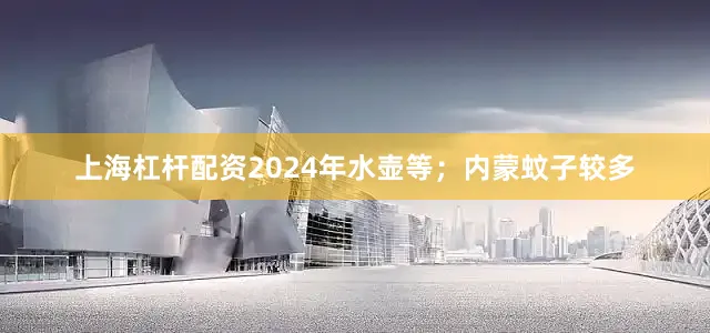 上海杠杆配资2024年水壶等；内蒙蚊子较多